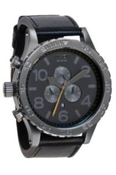Nixon The 51-30 Chrono Leather All Gunmetal / Black Chronograph