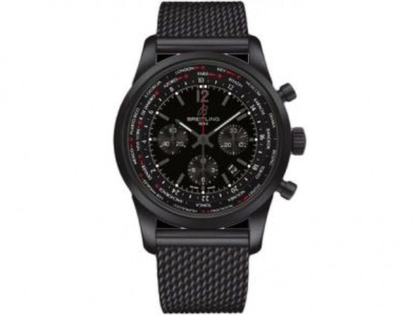 Breitling Transocean Chronograph Unitime Blacksteel